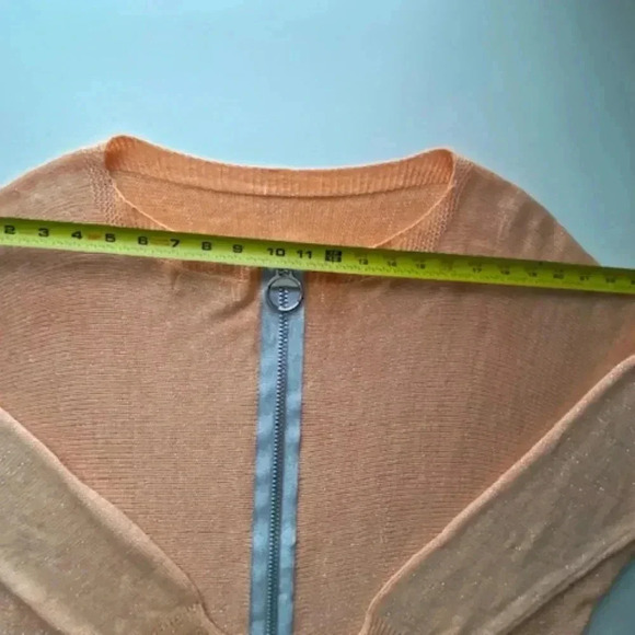 Gigi Moda Kyle Zip Front Cardigan in Shimmer Peach Color OS - Picture 10 of 14